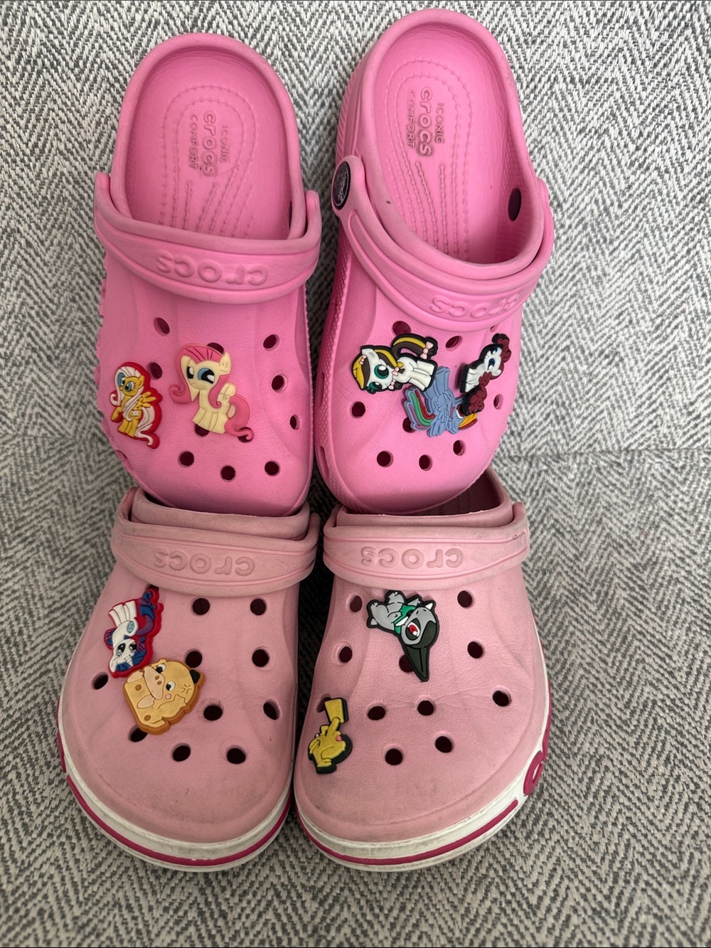CROCS Kids Pink My Little Pony Charms Sandals - 2 pairs